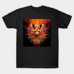 Fantasy Floral Deer Art T-Shirt